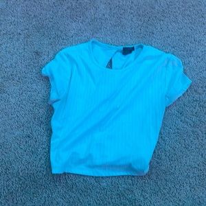 blue crop top